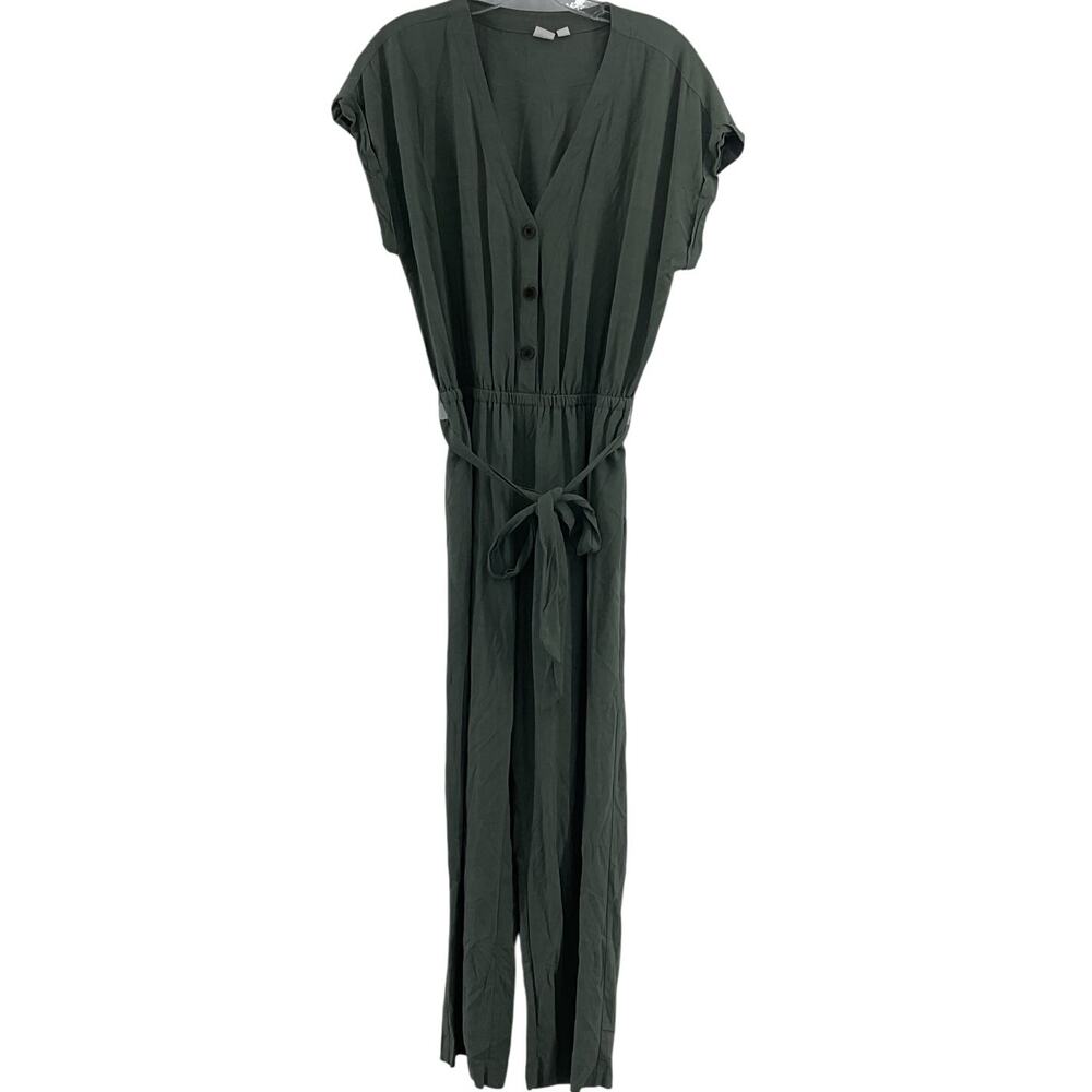Utility Tie-Waist Jumpsuit in Dark Green